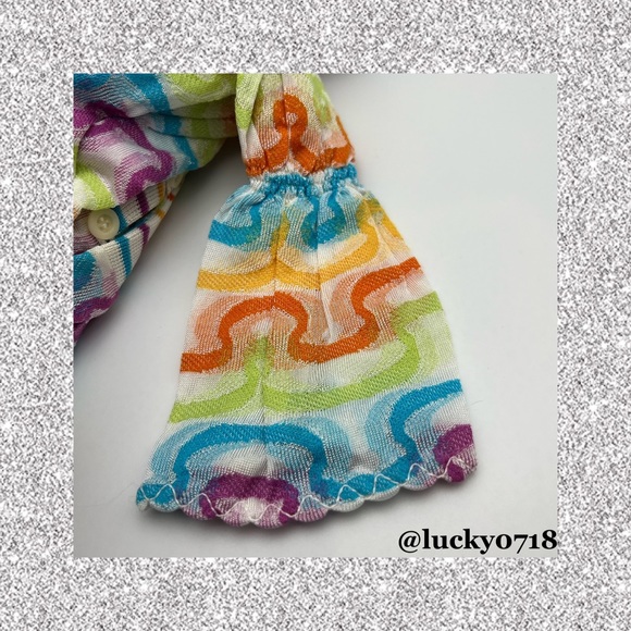 Missoni Sport EUC Multi Color Wave Off Shoulder Top Sz M - Picture 9 of 9